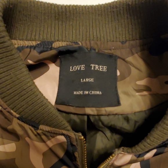 LOVE TREE longline camo bomber jacket - Picture 4 of 5